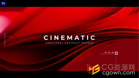 红绸飞舞炫酷大气商务企业标题动画PR模板