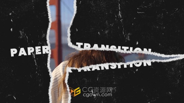 纸张撕开拼贴转场过渡动画PR模板Paper Transitions