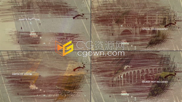 PR与AE模板铅笔素描笔刷动画空间视差遮罩图文展示介绍视频制作