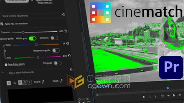 PR插件CineMatch v1.27视频调色颜色匹配