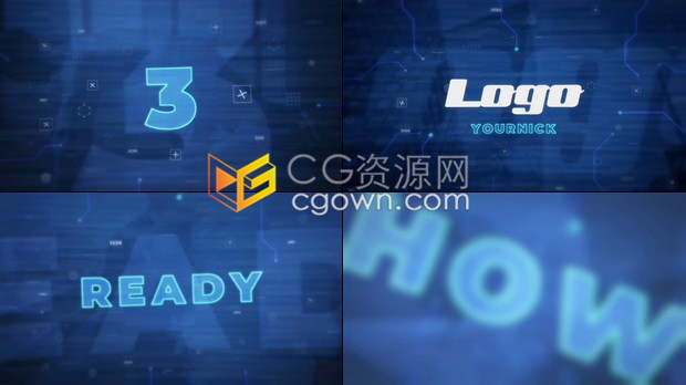 PR模板-科技感十秒倒数数字倒计时片头免费下载