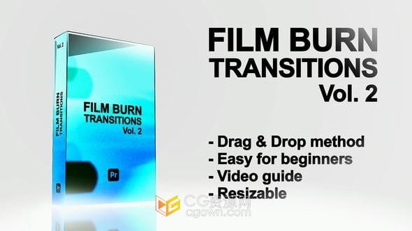 PR模板-专业电影级刻录效果转场 Film Burn Transitions & FX Pack