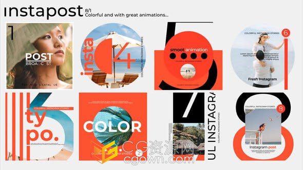 方形现代时装介绍经典品牌短视频展示PR模板