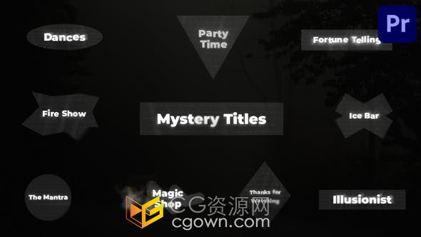 烟雾弥漫神秘大气创意时尚文本标题动画PR模板
