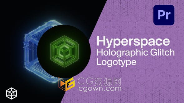 PR模板-故障动画全息效果标志LOGO片头