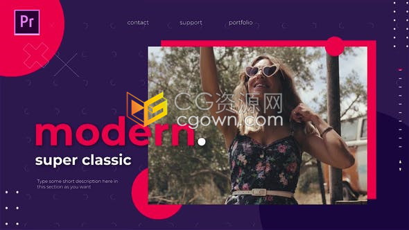 PR软件模板制作夏天短片模特介绍时装周时尚宣传片视频动画效果