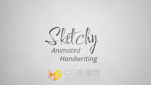 动态创意手绘书写素描效果文本标题动画PR模板