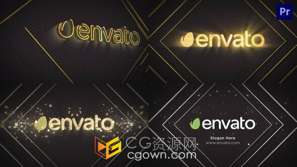 金光粒子效果大气炫酷新颖LOGO标志动画PR模板
