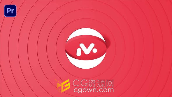 圆形三维优雅时尚立体旋转LOGO标志动画PR模板