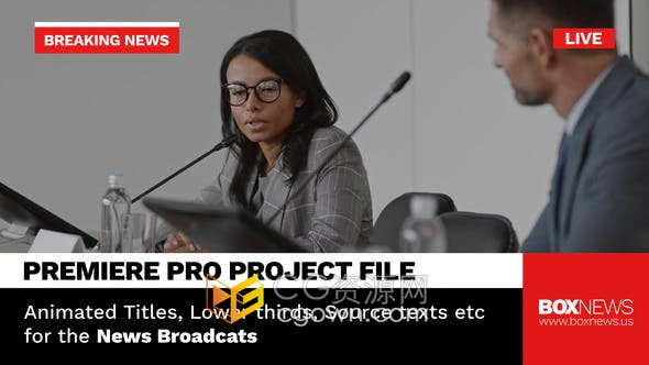PR模板-商务洽谈公司会议文字介绍宣传包装网络电视广播新闻字幕条动画标题