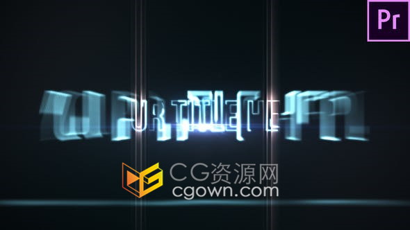 PR模板制作发光轮廓文字耀斑光效电影宣传标题视频片头动画