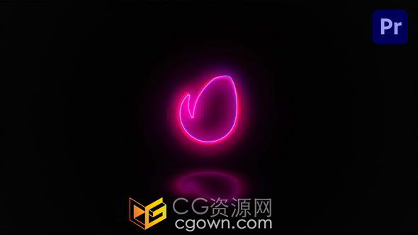 炫酷霓虹灯效果未来夜店风LOGO标志动画PR模板