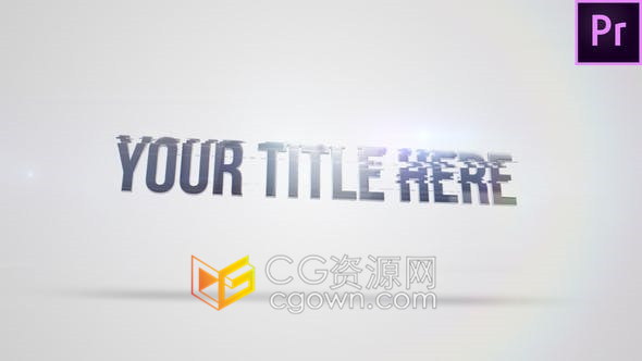 PR预设-明亮快速毛刺故障标题科技公司网址揭示标志片头