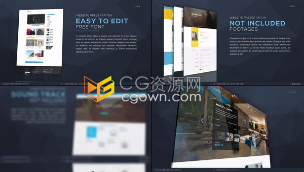 AE模板/PR预设-干净整洁网站页面设计SEO主题展示宣传片公司发展服务视频解释动画