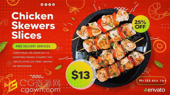 热辣厨房美味烧烤商务创意食品宣传广告片PR模板