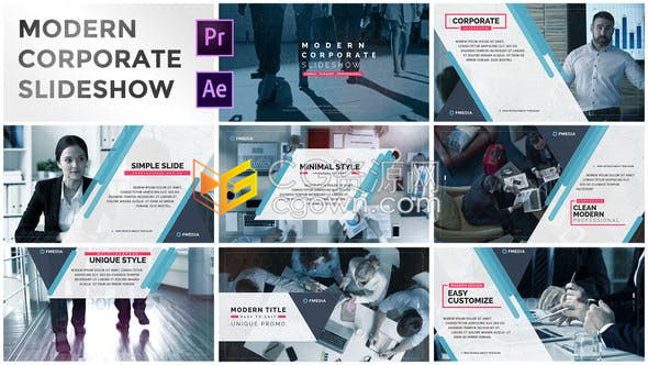 PR模板/AE模板-金融数据业务培训商务会议团队活动现代酒店简单企业宣传片