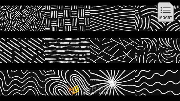 12个粉笔线背景循环动态图形PR模板免费下载