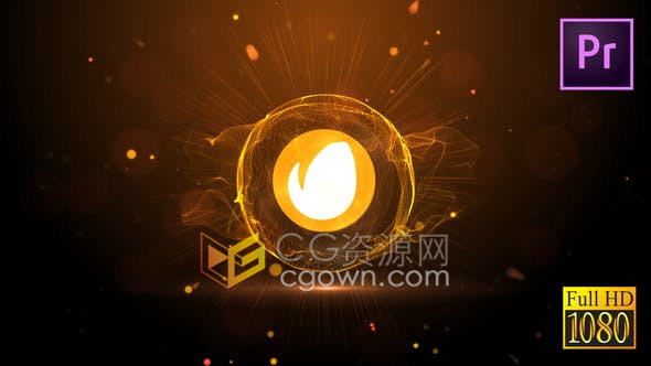AE/PR模板-发光优雅粒子光线动画效果演绎LOGO视频片头