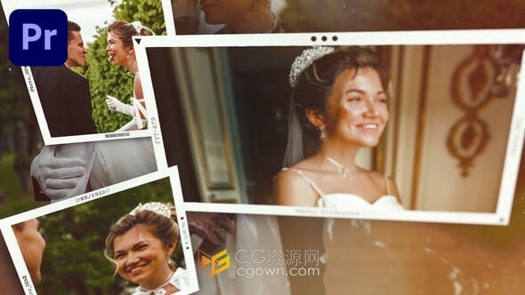 照片幻灯片水墨光效风格视频相册动画-PR模板