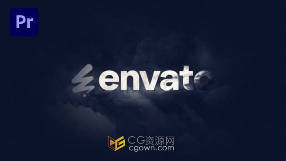 震撼视觉!带阴影深色风暴LOGO动画展示PR模板
