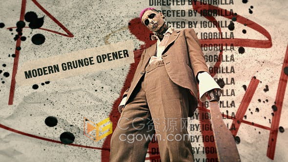 PR模板-复古创意飞溅冻结介绍人物动画预告片头视频制作