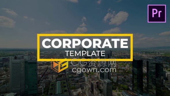 PR模板-企业介绍视频字幕带背景图形文字标题动画9种效果