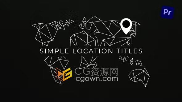 PR模板工程文件下载9个地址位置标题地图标注箭头图标文本动画