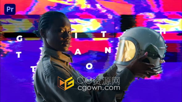 抖音上流行的网红故障过渡动画变形失真冻结效果转场元素-PR故障预设