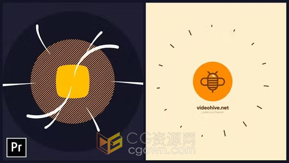 Classic Logo 4K PR模板卡通几何形状动画标志视频片头