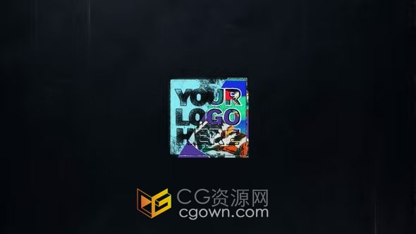 涂鸦纸屑喷漆故障LOGO动画视频片头PR模板下载