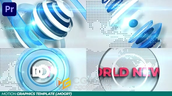 新闻片头视频PR模板下载3D图形动画效果制作