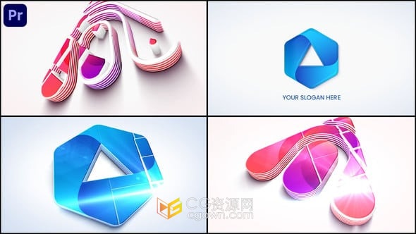 3D LOGO动画视频片头模板PR工程素材