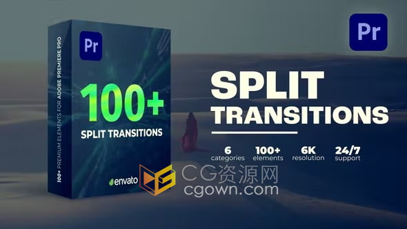 Split Transitions PR模板100种视频转场预设画面分割拆分过渡动画