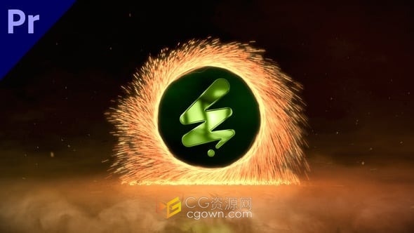 魔法门火花粒子特效动画视频片头LOGO效果-PR模板