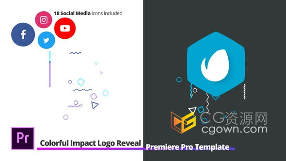 Premiere Pro制作简单图形创意动画演绎公司LOGO片头视频-PR模板