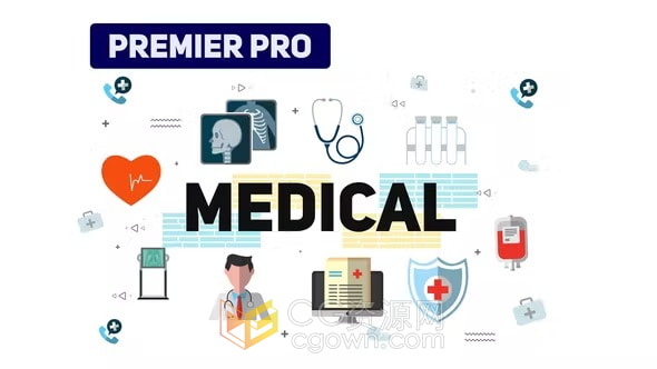 PR模板-医学排版场景医疗护理保健疫苗接种病毒预防宣传标题动画