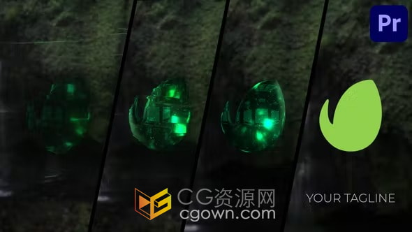 PR模板-闪闪发光的宝石风格真实背景展示多彩水晶翡翠标志动画
