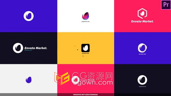 PR模板-38个迷你标志场景简单实用LOGO动画片头