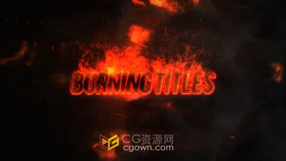 爆炸燃烧火焰介绍文字标题动画视频片头制作-PR模板
