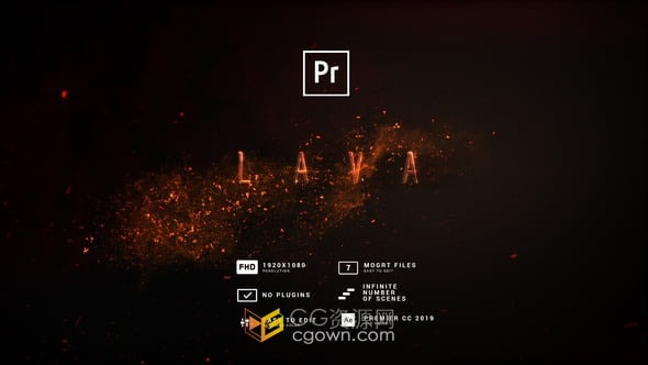 冲击熔岩火星粒子文本序列适合电影预告片标题开场-PR模板