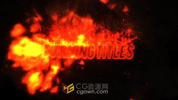 两条火焰撞击爆炸火花燃烧文字标题动画视频片头-PR模板