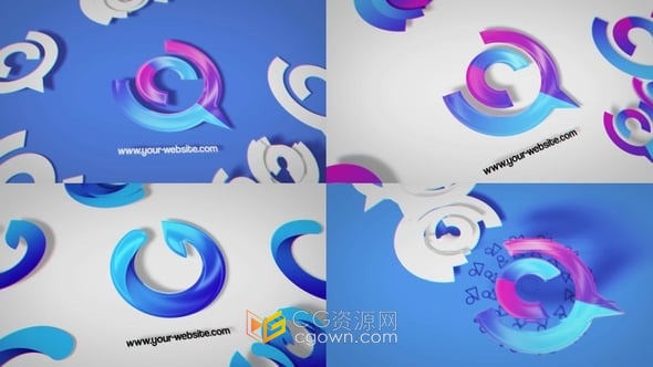 明亮logo动画演绎快速故障视觉效果标志片头-PR模板