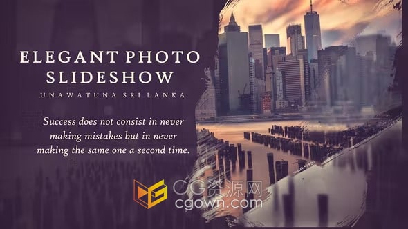 优雅笔刷遮罩动画幻灯片PR模板企业公司介绍视频