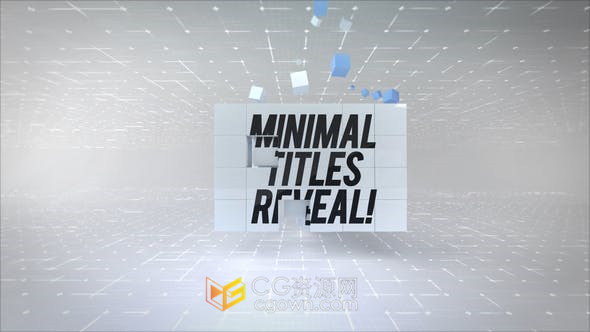 网格场景立方体方块汇聚动画展示宣传文字标题视频-PR模板