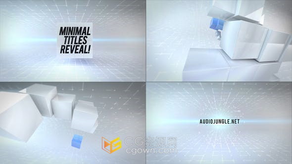 方块汇聚成魔方立方体展示文字动画宣传标题视频片头-PR模板