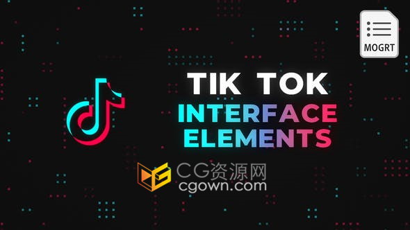 TikTok抖音短视频介绍媒体平台关注界面动画效果制作-PR模板