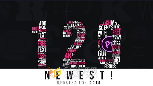 120 Text Animations文字动画效果可以修改文本颜色大小-PR模板