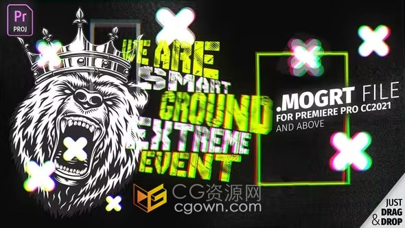PR标志模板-快速踩脚风格三维立体标题排版Stomp Logo介绍