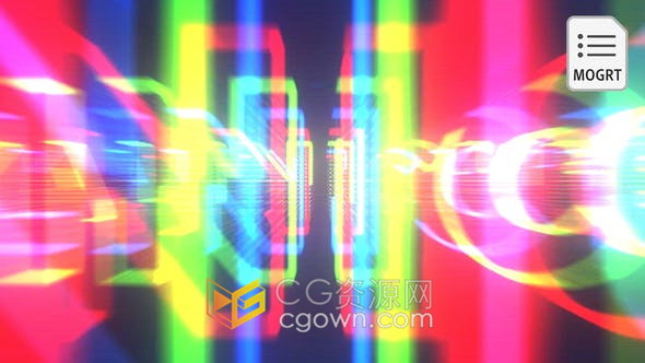 扭曲故障RGB失真宣传介绍文字标题动画开场视频片头-PR模板