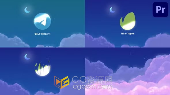 PR模板-大气彩色天空风格品牌LOGO产品广告标志动画